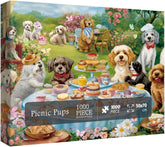 Puzzles Jigsaw Chiens de Pique-nique 1000 Pièces